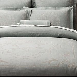 RH Restoration Hardware king duvet cover, and king sham, set in sage linen